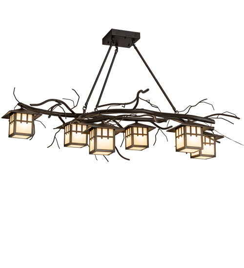 51" Long Winter Solstice 6 Light Oblong Chandelier | 219670