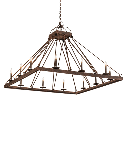 60" Square Retreat 12 Light Chandelier | 234209