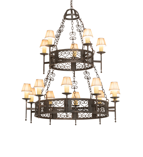 48" Wide Toscano 15 Light Two Tier Chandelier | 244797