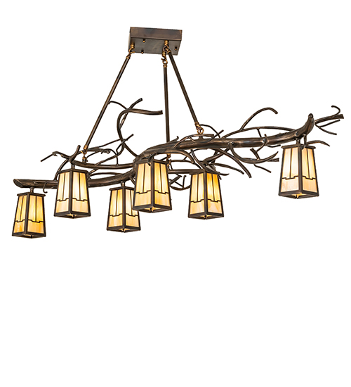 53" Long Winter Solstice 6 Light Oblong Chandelier | 265663