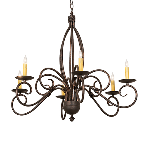 36" Wide Squire 6 Light Chandelier | 273531