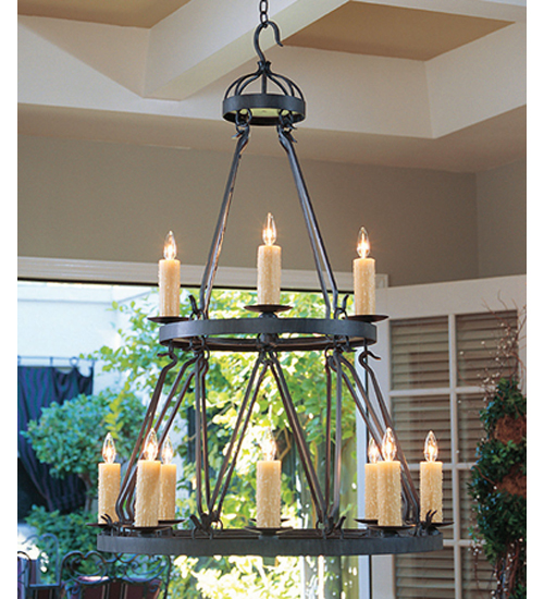 36" Wide Lakeshore 12 Light Two Tier Chandelier | 115287