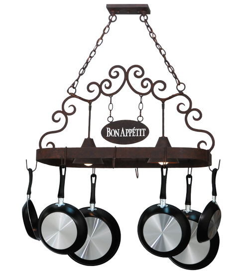 34" Long Bon Appetit 2 Light Pot Rack | 115648