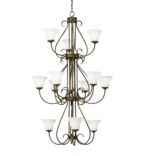 36" Wide Jaqueline 12 Light Three Tier Chandelier | 120260