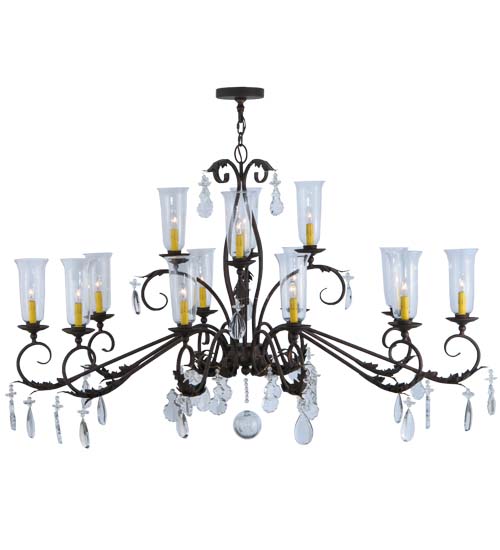 62" Long Windsor 14 Light Oblong Chandelier | 124143