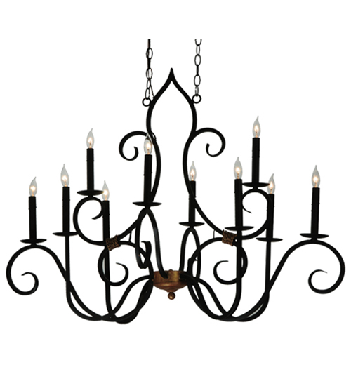 43"L Clifton 10 LT Oblong Chandelier | 132000