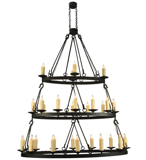60"L Kenosha 28 LT Three Tier Oblong Chandelier | 132123