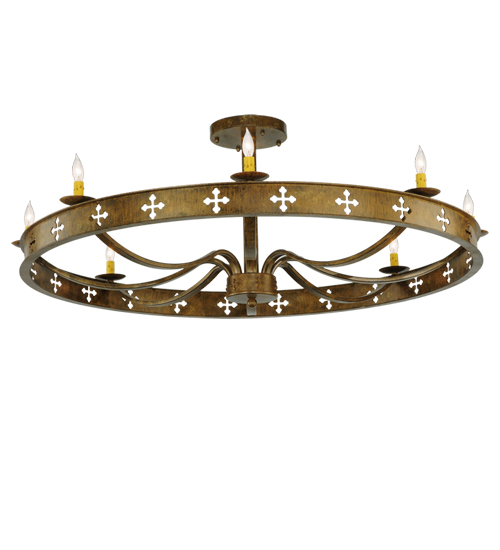 48" Wide Byzantine 8 Light Semi-Flushmount | 138435