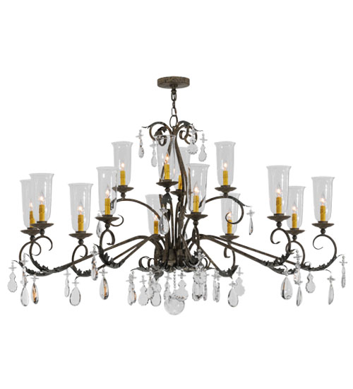 62" Long Windsor 14 Light Oblong Chandelier | 138846