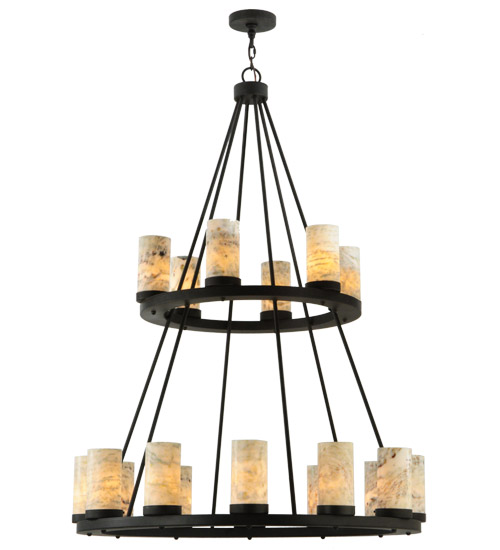 42" Wide Loxley Jadestone 18 LT Two Tier Chandelier | 140432
