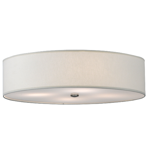 24" Wide Cilindro Off White Textrene Flushmount | 145895
