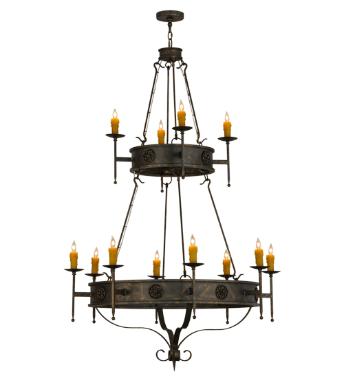 48"W Lorenzo 12 LT Two Tier Chandelier | 145936