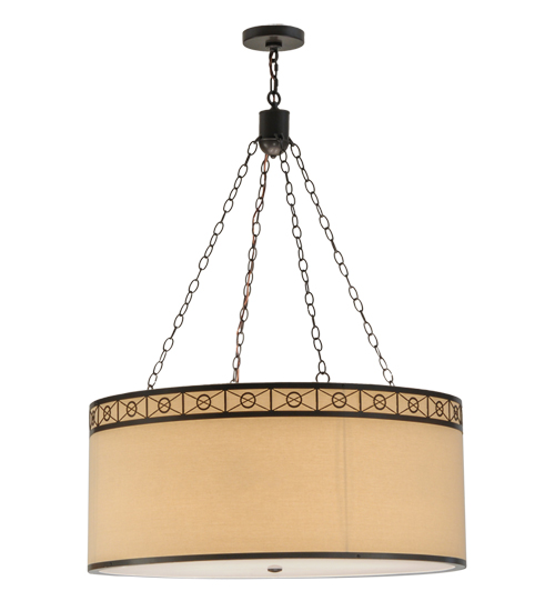 36"W Cilindro Circle X Textrene Pendant | 150293