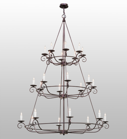 60"W Estrella 24 LT Three Tier Chandelier | 153264