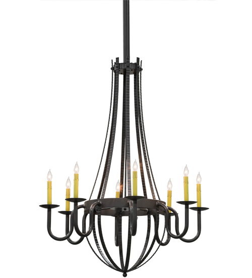 38" Wide Barrel Stave Metallo 8 Light Chandelier | 155819