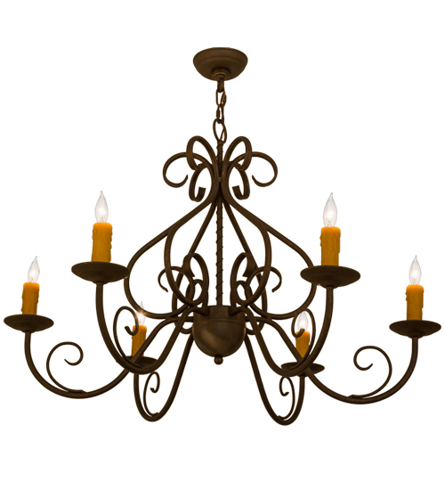 36"W Jenna 6 LT Chandelier | 160714