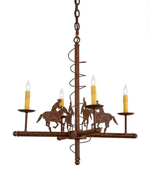 26" Wide Cowboy 4 Light Chandelier | 163306
