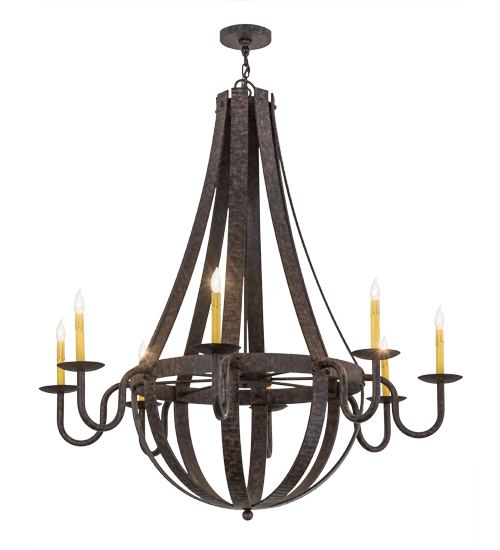 48"W Barrel Stave Metallo 8 LT Chandelier | 169875