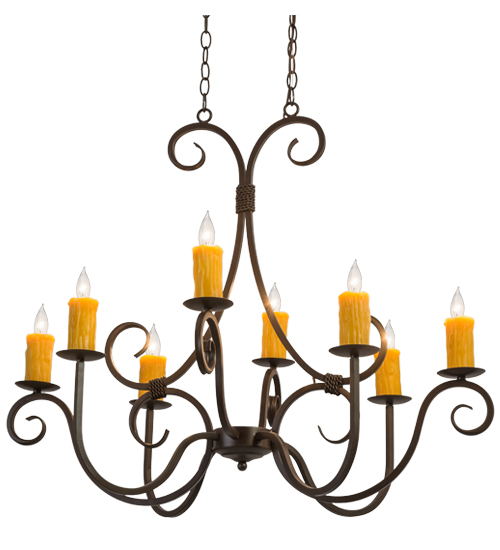 36"L Clifton 8 LT Oblong Chandelier | 171478