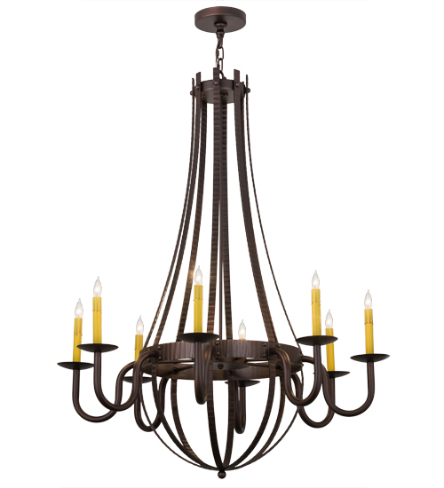38"W Barrel Stave Metallo 8 LT Chandelier | 173504