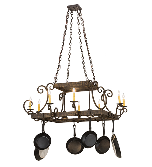 56" Wide Caiden 10 Light Pot Rack | 185650