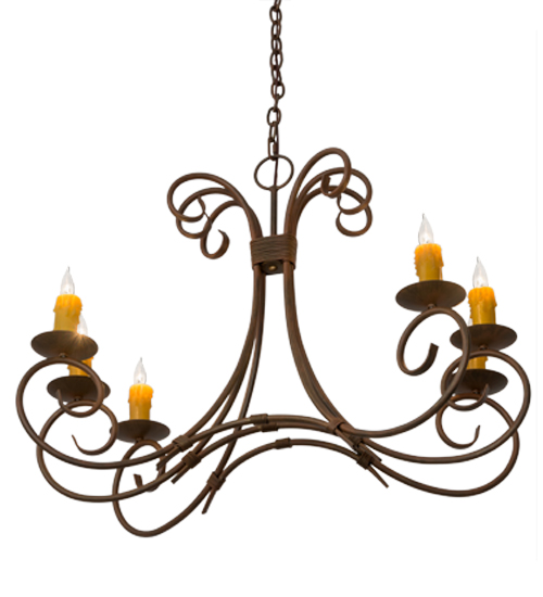 36" Long Elon 6 Light Oblong Chandelier | 186126