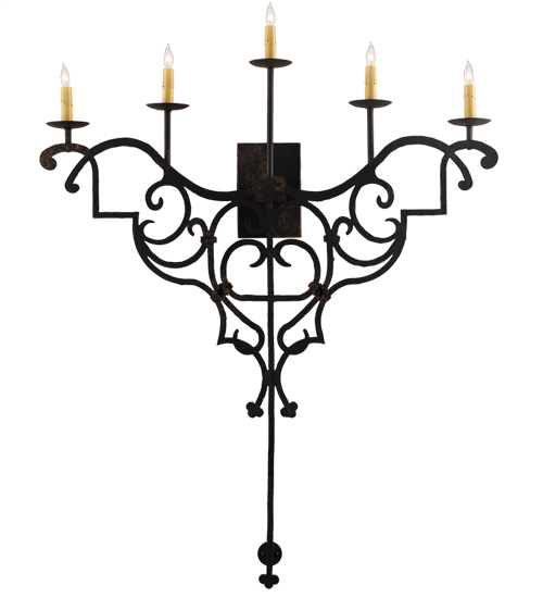 36" Wide Fleur De Lys 5 LT Wall Sconce | 198848