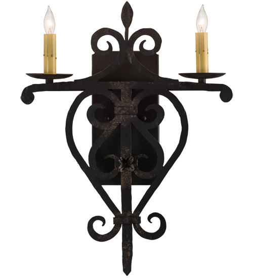 15" Wide Fleur de Lys 2 LT Wall Sconce | 198850