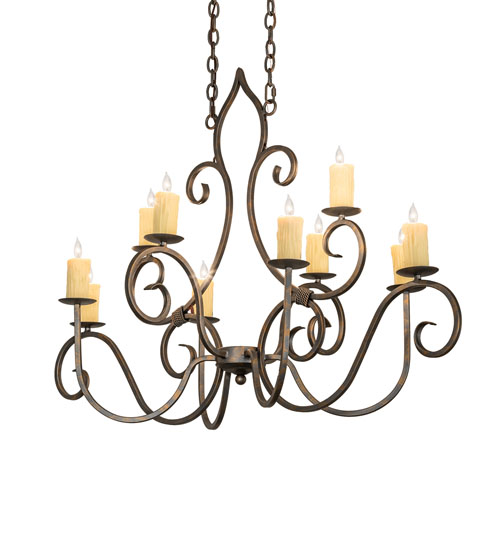 48" Long Clifton 10 Light Oblong Chandelier | 247230