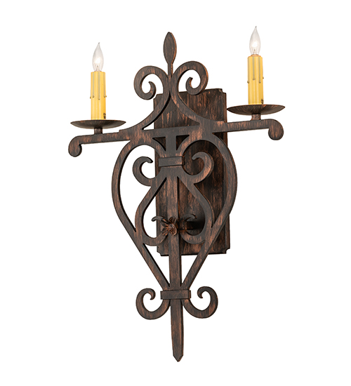 15" Wide Fleur de Lys 2 Light Wall Sconce | 255146