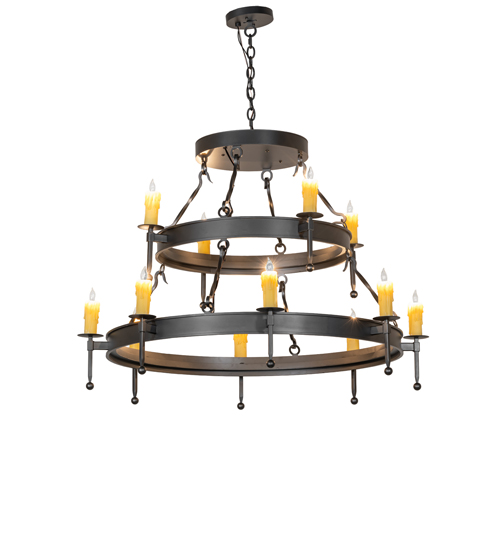 36"W 12 LIGHT TWO TIER CHANDELIER | 288131