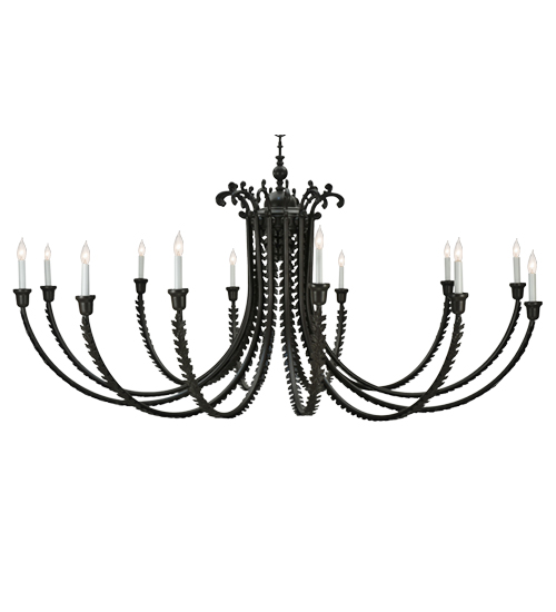 80" Wide Oak Bough 12 Light Chandelier | 108852