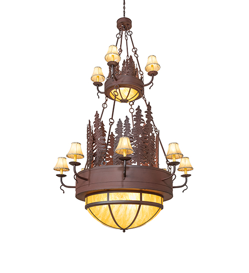 54" Wide Walden Pine 2 Tier Chandelier | 111636