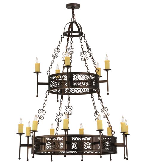 48"W Toscano 15 LT Two Tier Chandelier | 115334