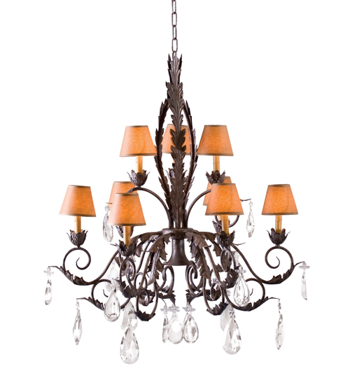 36" Wide Country French 10 Light Two Tier Chandelier | 119077