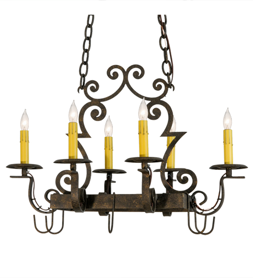 26" Long Elara 3 Light Pot Rack | 120248