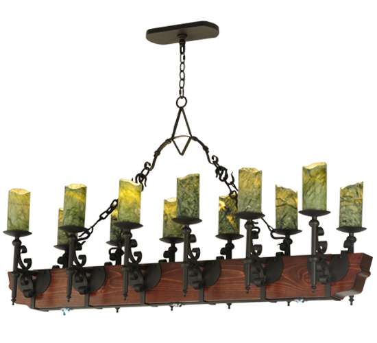 60" Long Tudor Jadestone LED Chandelier | 127486