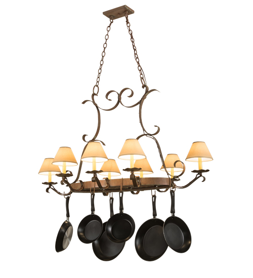 54" Long Laramie 8 Light Pot Rack | 135409