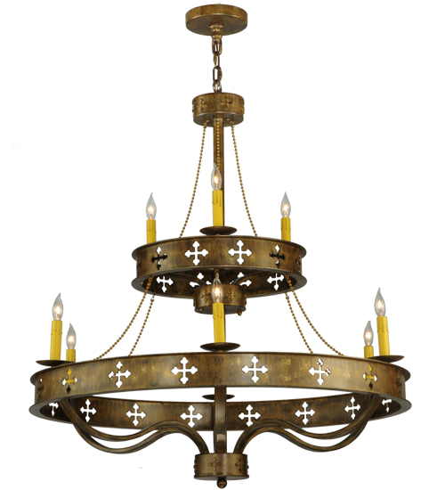 37.5"W Byzantine 9 LT Two Tier Chandelier | 137956