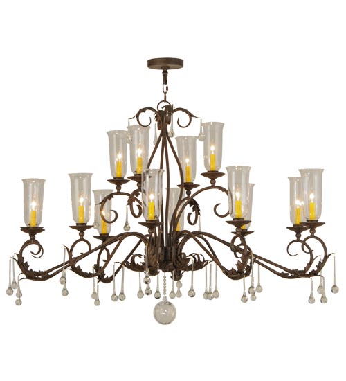 62" Long Windsor 14 Light Oblong Chandelier | 146948