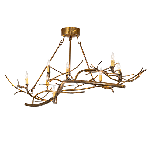 57" Long Winter Solstice 8 LT Oblong Chandelier | 152375