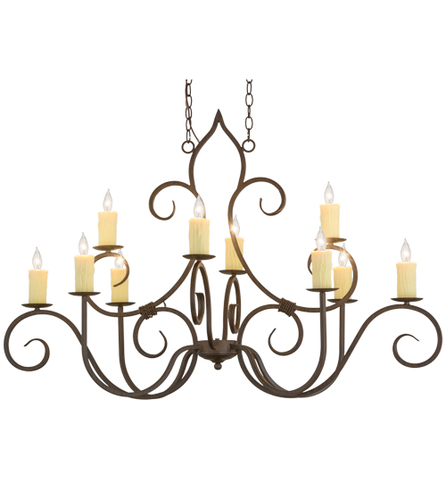 48"L Clifton 10 LT Oblong Chandelier | 156587
