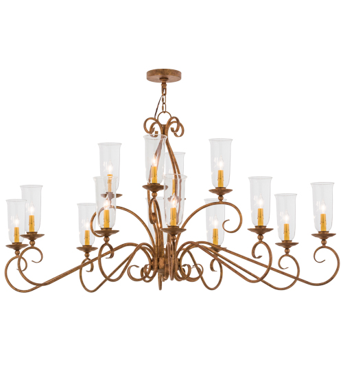 60"L Wallis 14 LT Oblong Chandelier | 160782