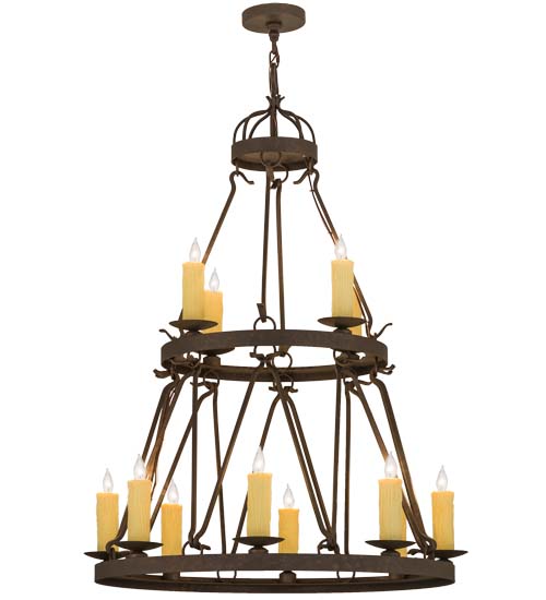 36" Wide Lakeshore 12 Light Two Tier Chandelier | 163692
