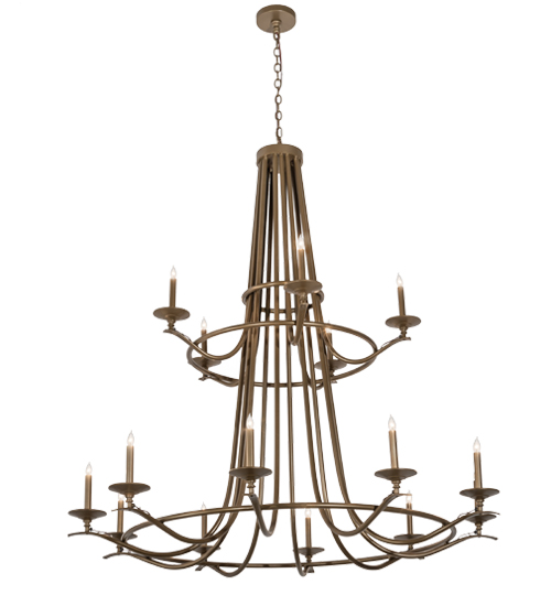60" Wide Octavia 15 Light Two Tier Chandelier | 170379
