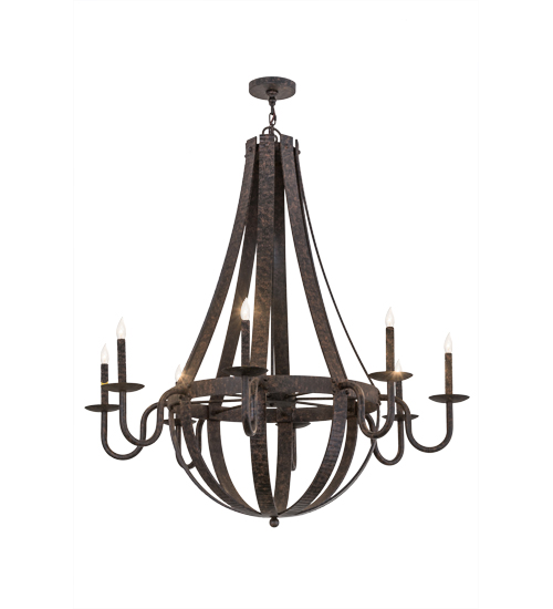 48"W Barrel Stave Metallo 8 LT Chandelier | 172321