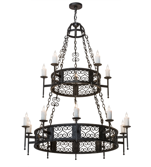 48" Wide Toscano 15 Light Two Tier Chandelier | 174330