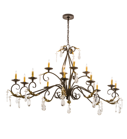 62" Long Windsor 14 Light Oblong Chandelier | 187263