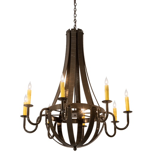 42" Wide Barrel Stave Metallo 8 Light Chandelier | 195170