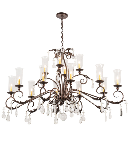 62" Long Windsor 14 Light Oblong Chandelier | 203867